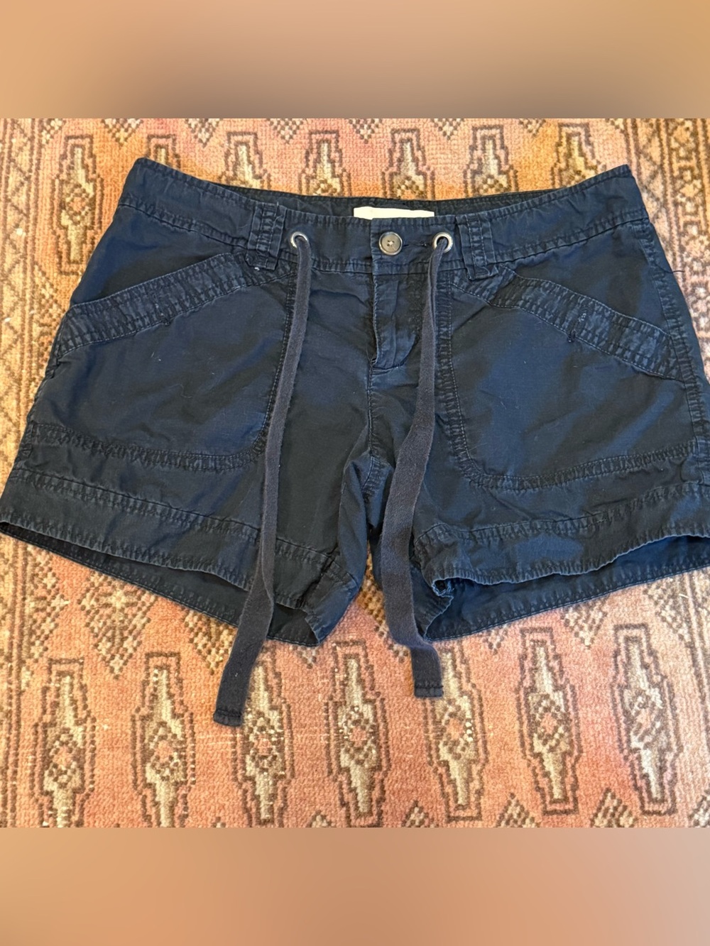 Old Navy Casual Black Drawstring Cotton Shorts